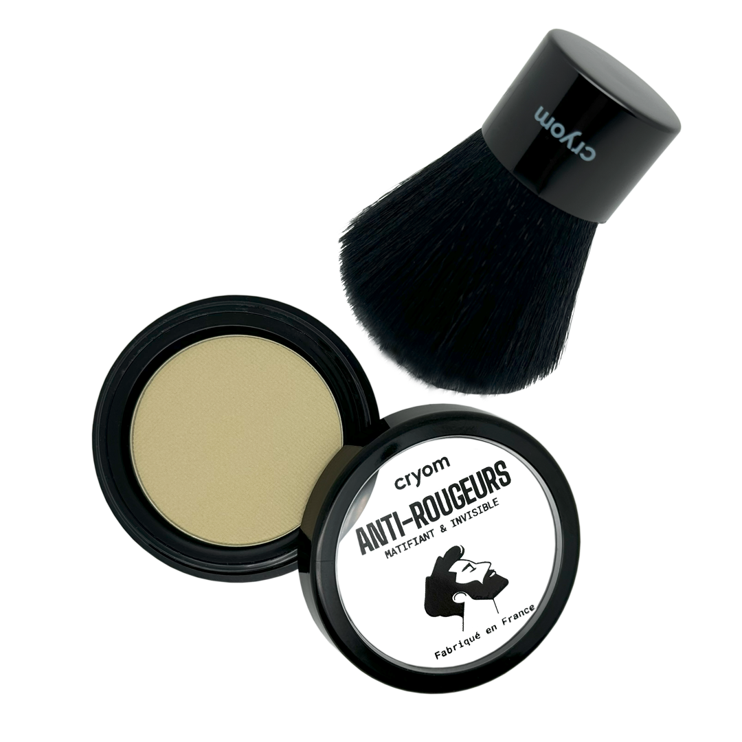Kit anti-rougeurs visage : Correcteur anti-rougeurs + Applicateur Kabuki