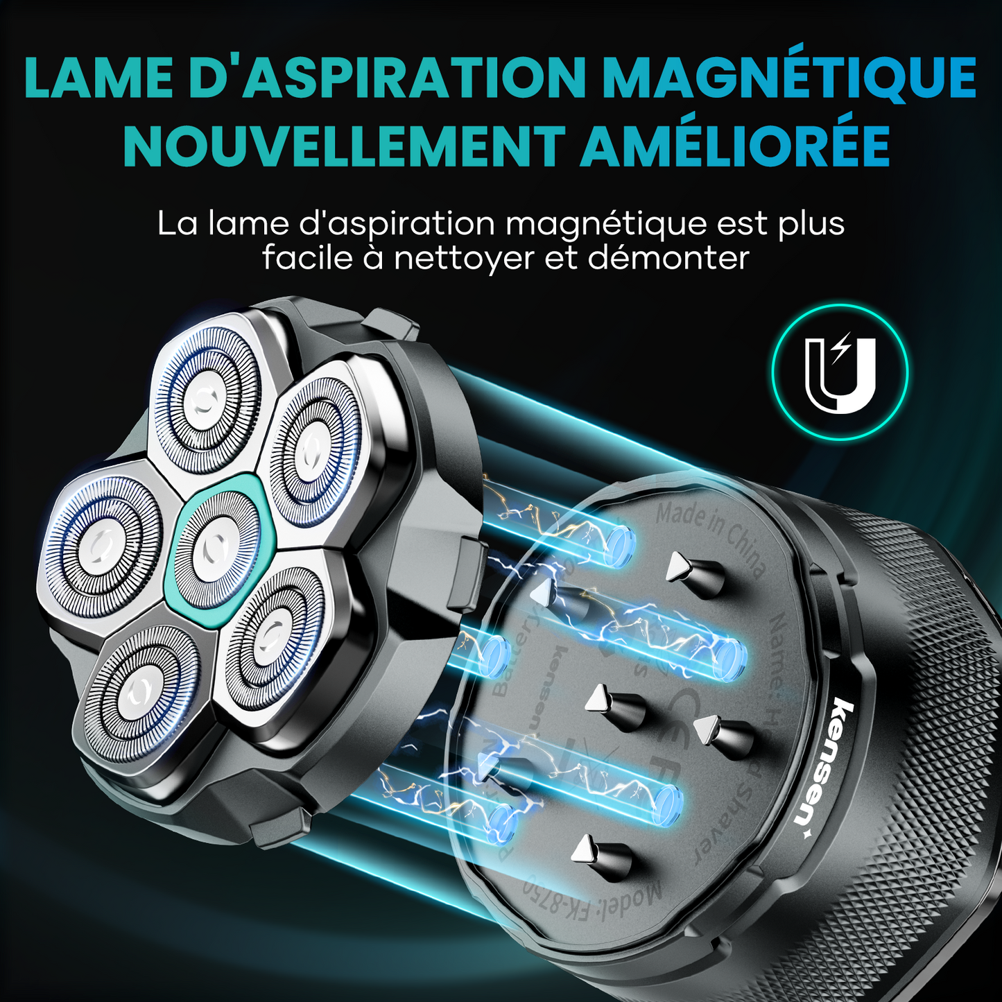 Bloc de rechange 6 têtes pour rasoir électrique pour crâne chauve ou rasé - Sélection CRYOM-KENSEN