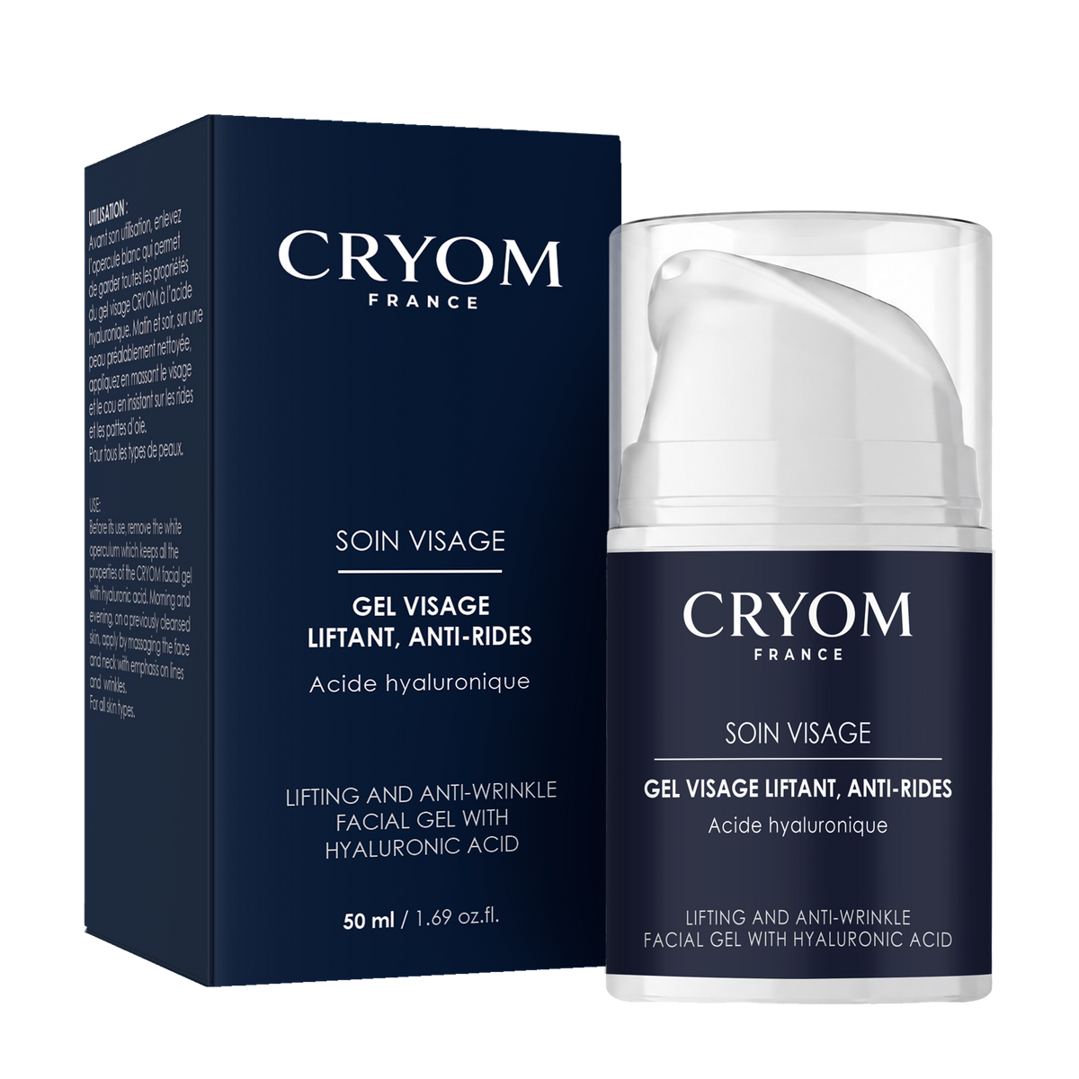 Lifting and anti-wrinkle facial gel with hyaluronic acid