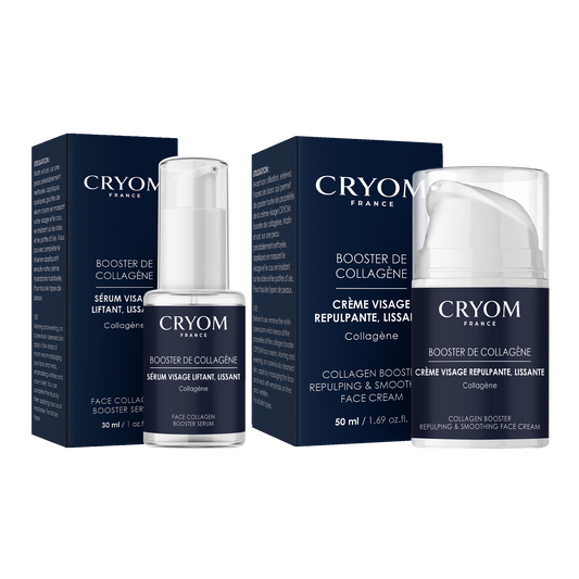 Routine visage homme BOOSTER de Collagène : sérum + crème anti-âge