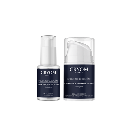 Routine visage homme BOOSTER de Collagène : sérum + crème anti-âge