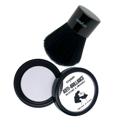 Kit anti-brillance visage : Correcteur anti-brillance + Applicateur Kabuki