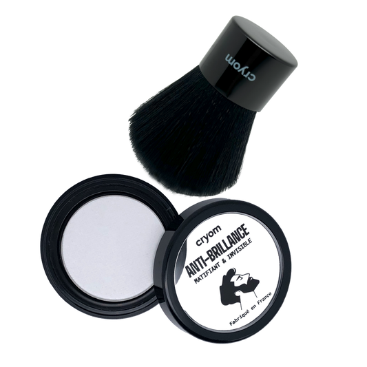 Kit anti-brillance visage : Correcteur anti-brillance + Applicateur Kabuki