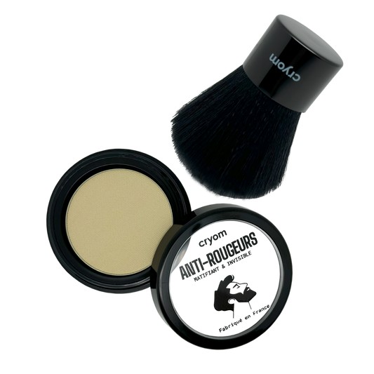 Kit anti-rougeurs visage : Correcteur anti-rougeurs + Applicateur Kabuki