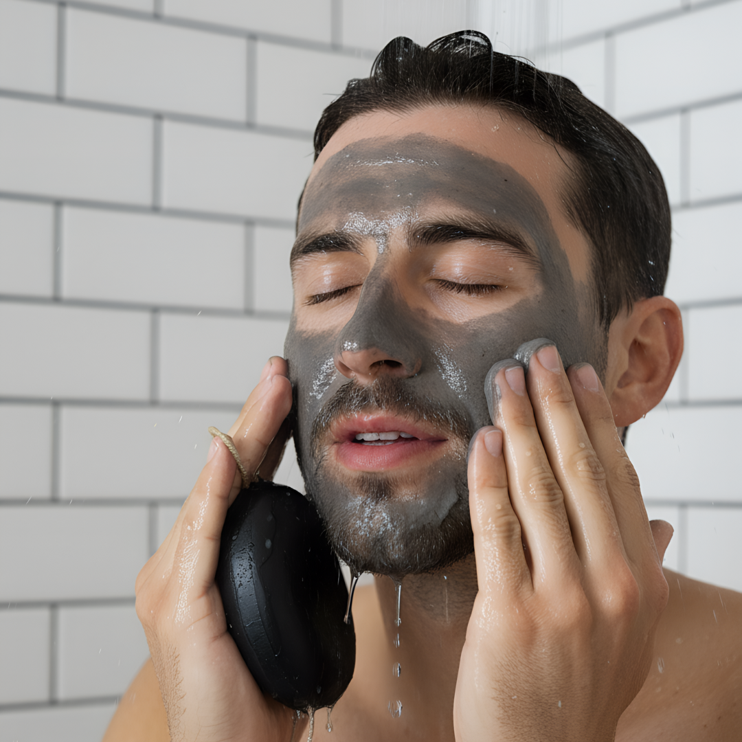 Savon galet au charbon végétal