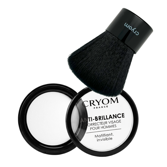 Kit anti-brillance visage : Correcteur anti-brillance + Applicateur Kabuki
