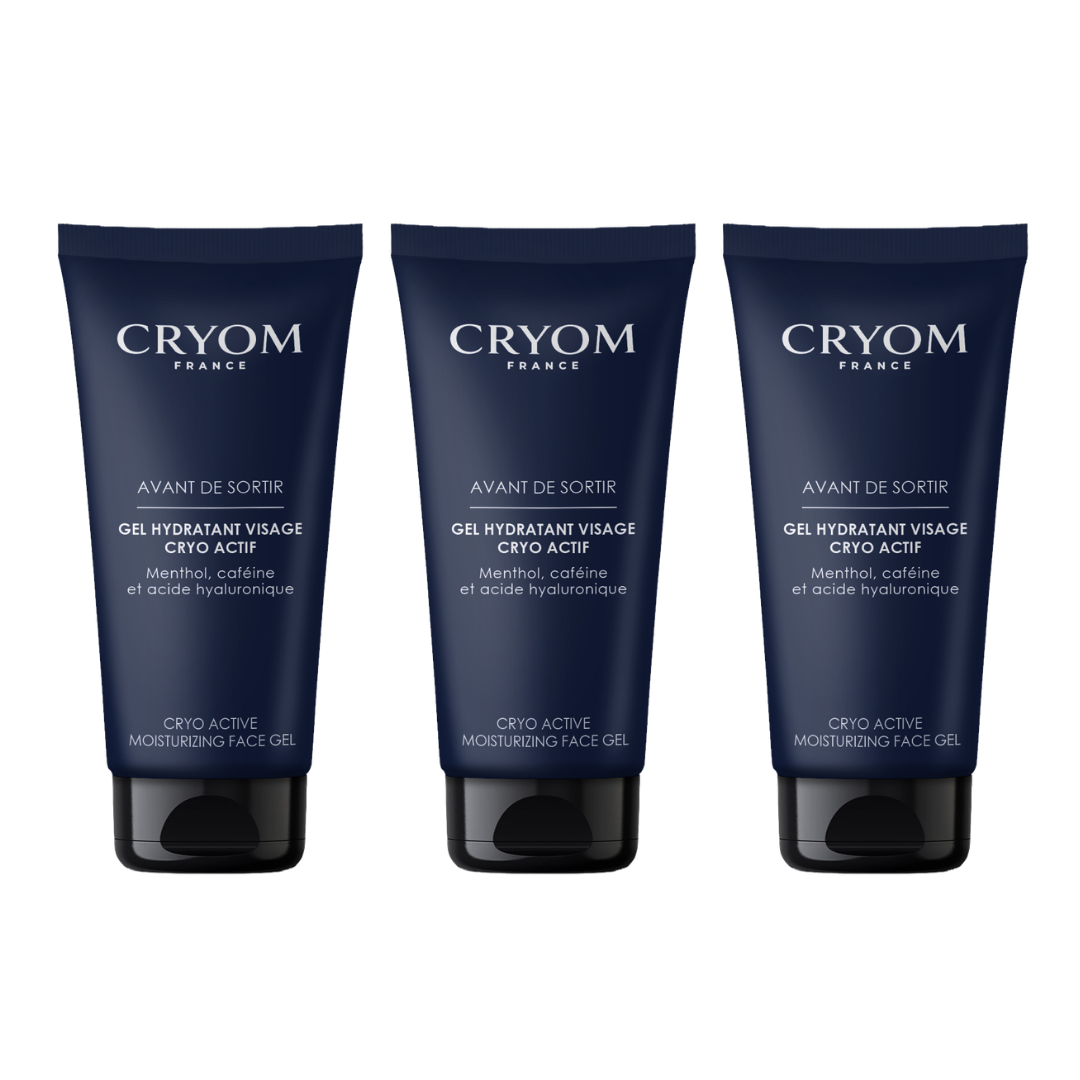 Gel visage hydratant cryo-actif AVANT DE SORTIR - Lot de 3