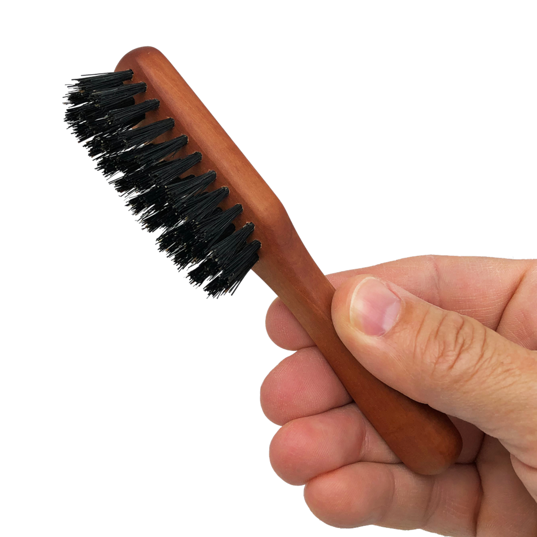 Brosse à barbe de poche, 100% poils de sanglier