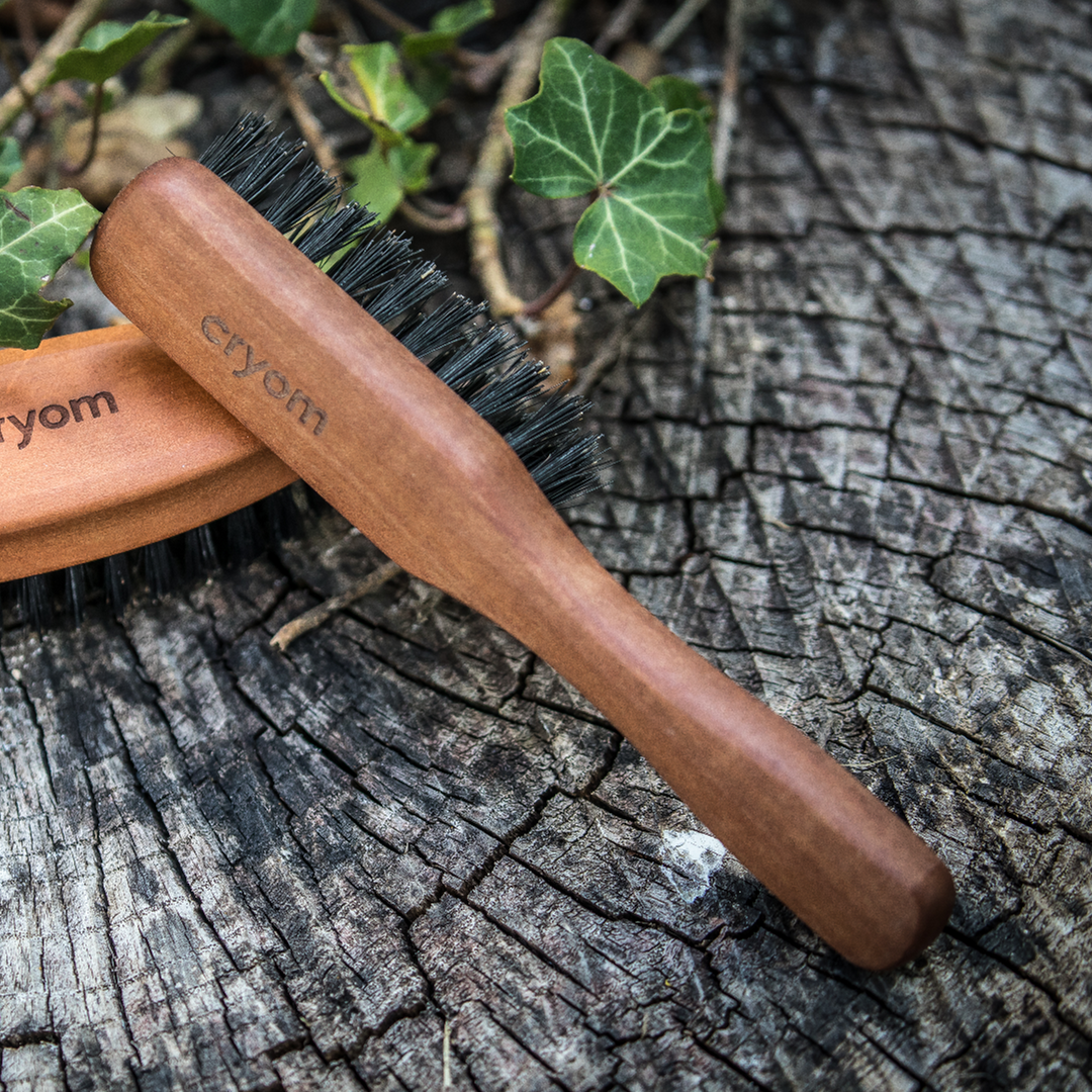 Brosse à barbe de poche, 100% poils de sanglier