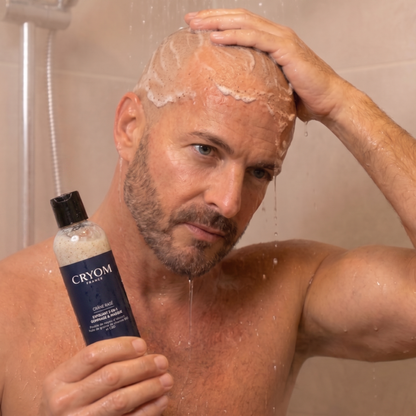 Routine du crâne rasé ou chauve – Exfoliant, huile & éponge Konjac