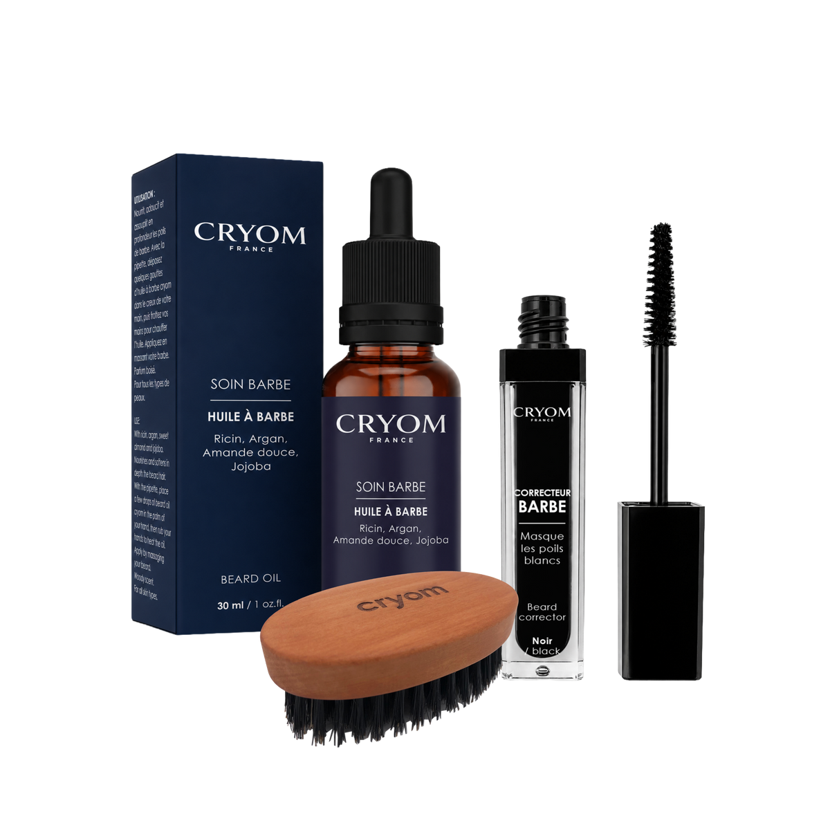 Kit d'entretien pour Barbes Longues – Correcteur, Huile & Brosse à Barbe
