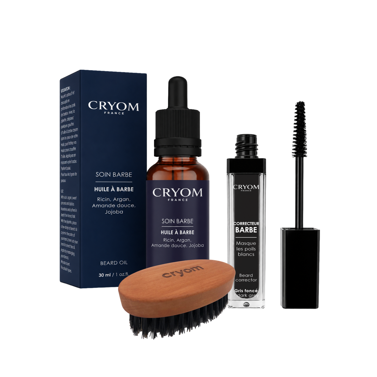 Kit d'entretien pour Barbes Longues – Correcteur, Huile & Brosse à Barbe