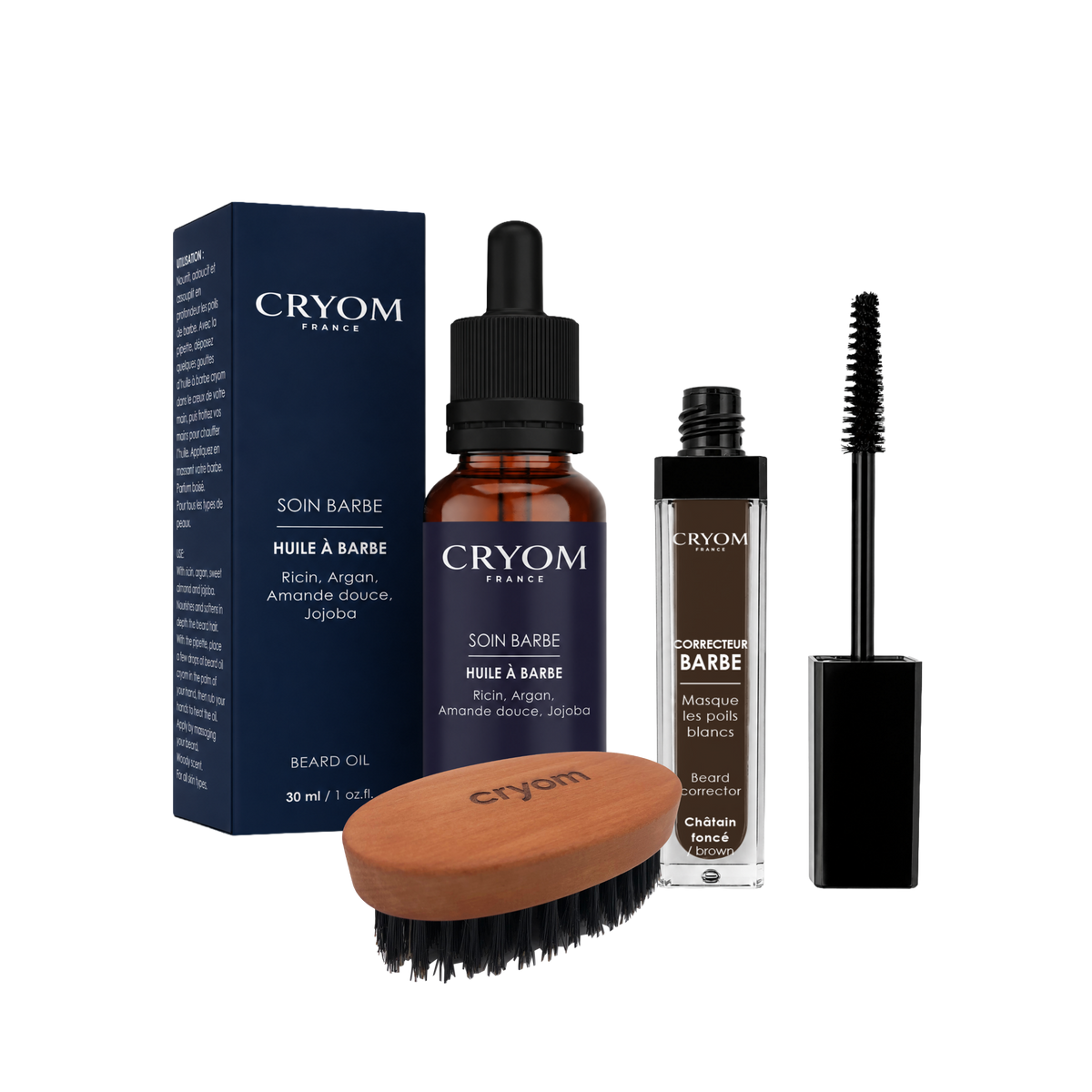 Kit d'entretien pour Barbes Longues – Correcteur, Huile & Brosse à Barbe